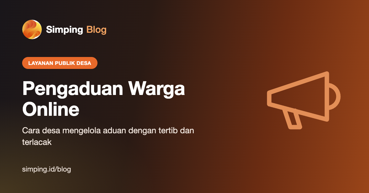 Sampul artikel Simping Blog tentang pengaduan warga online untuk pemerintah desa