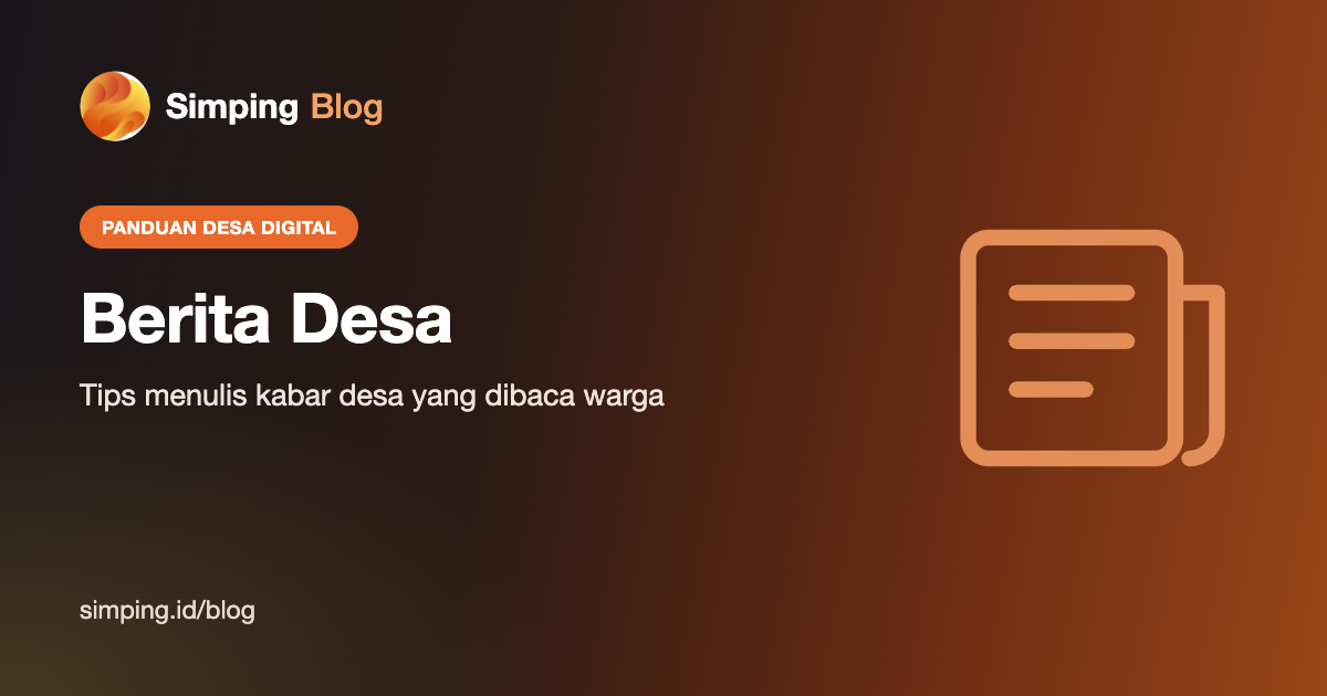 Sampul artikel Simping Blog tentang tips menulis berita desa