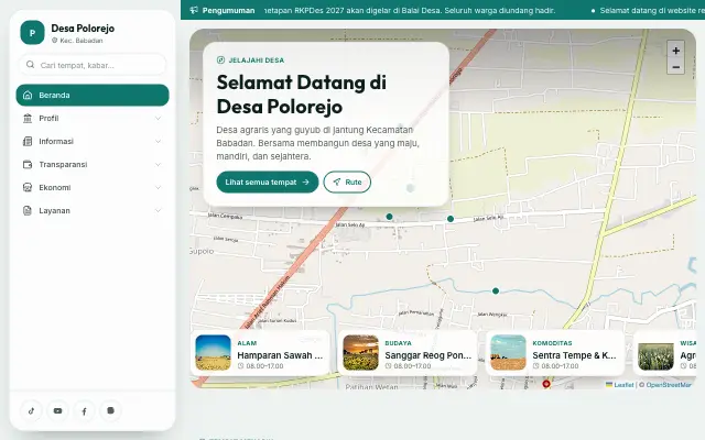 Tampilan tema Jelajah